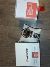 Image of Mens Wenger 01.0441.145 Field military watch Black Dial Stainless Steel Bracelet