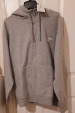 Image of Nike MEN Sportswear Club Fleece Full Zip Hoodie Jacket Grey SIZE XXL BV2645-063
