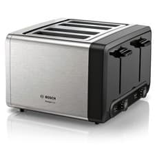 Image of Bosch DesignLine Plus TAT4P440GB 4 Slot Stainless Steel Toaster with Silver