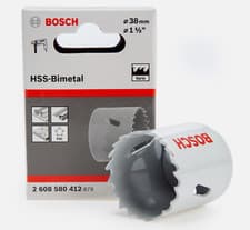 Image of Bosch Holesaw HSS Bi-Metal Cutter Bit for Wood/Plastic Hole Saw - 25mm/38mm/64mm