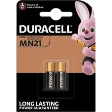 Image of 2X DURACELL MN21, ALKALINE BATTERy, 12V, A23, LRV08 2 Pack