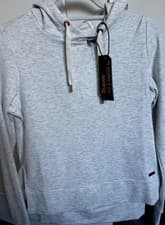Image of Superdry Women’s Grey Marl Active Studio Luxe Hoodie Size 8 . BNWT .