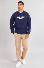 Image of Lacoste Men/ Unisex Navy Blue Sweatshirt Size XS relaxed fit RRP 129.99