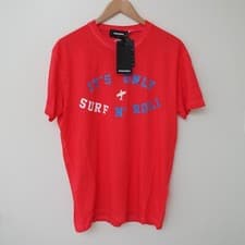 Image of DSQUARED2 Surf Themed Red T-Shirt size L Made in Italy