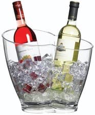 Image of BarCraft Clear Acrylic Double Sided Bottle Drinks Pail Cooler 3.5 x 21.5 27 cm