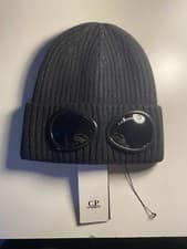 Image of CP Company Black Wool Goggle Beanie Hat Brand New with Tags One Size