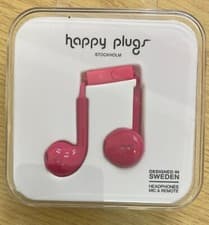Image of Happy Plugs (Genuine) Red wireless Headphones Mic/Remote