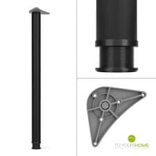 Image of Height Adjustable Breakfast Bar Worktop Desk Table Leg Support Chrome Black