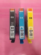 Image of 3 x Genuine HP 364XL ( Photo Black x 1 + Cyan x 1 + Yellow x 1 ) Ink Cartridges