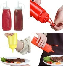 Image of 2x Chef Aid Sauce Bottles Plastic BBQ Camping Dispenses Tomato Sauce Mustard4097
