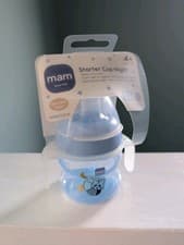 Image of MAM Starter Cup & Glow with Handles Blue 150ml