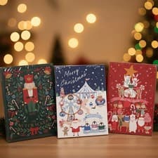 Image of Luxury Pack of 3 Christmas Advent Calendars with Milk Chocolate 24 Days Countdow