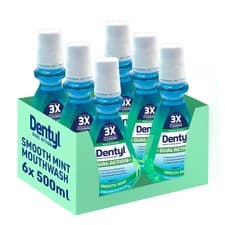 Image of Dentyl Dual Action Smooth Mint Plaque-Reducing CPC Mouthwash 6X500Ml