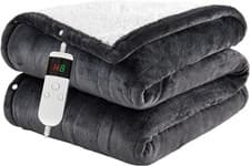Image of Electric Heated Blanket King Size 180x200cm 10 Heat Timer Washable Throw RRP £43