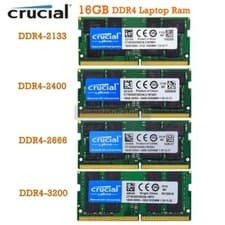 Image of Crucial 16GB/32GB Ram DDR4 2133 2400 2666 3200 MHz SO-DIMM Laptop Memory 260-Pin