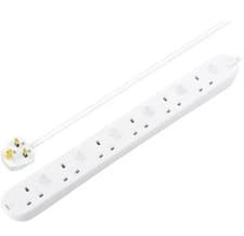 Image of Masterplug 6 Socket Extension Lead with Individual Switches 2 Metre