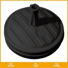 Image of Stable Round Garden Parasol Base Water Sand Filled Umbrella Stand Black 13L