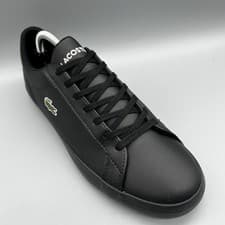 Image of Lacoste Lerond 0120 1 CMA Black Leather Mens Uk 8 Terraces Casuals Trainers