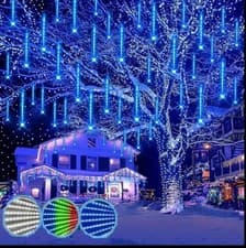 Image of  96leds USB Meteor Shower String Lights, 8 Strings Ed Festival Lights, Outdoor