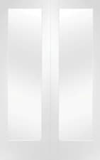 Image of Internal Pattern 10 White Primed Rebated Pair Clear Glazed Doors