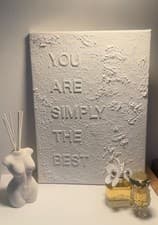 Image of White textured canvas wall art A3 completely customisable