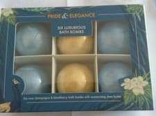 Image of Set of 6 Pride & Elegance Luxury Rose Champagne & Blackberry Mini Bath Bombs new