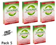 Image of Senokot Max Strength Tablets Adults - 10 Tablets  x 5 Pack Expiry Nov - 2027