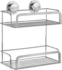 Image of Croydex 2 Tier Shower Caddy Adhesive Stick N Lock Bathroom Storage Shelf Basket