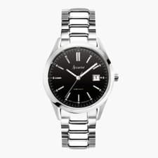 Image of Accurist Watch 74014 Mens Stainless Steel Black Dial RRP £99.00