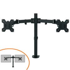 Image of DOUBLE TWIN ARM DESK MOUNT BRACKET LCD COMPUTER MONITOR STAND 13”-27” SCREEN TV