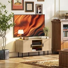 Image of TV Unit Cabinet for TVs up to 55 Inches with Storage Shelves