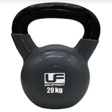 Image of Urban Fitness 20kg Cast Iron Kettlebell Charcoal Strength Training Home Gym UK
