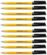 Image of STAEDTLER Stick 430 Fine Ballpoint Pen 0.3mm Black Regular Ink Flow (Pack of 10)