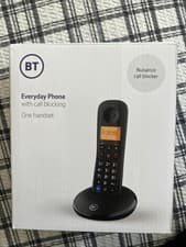Image of BT Everyday Cordless Landline House Phone Home Phone Basic Call Blocker Black