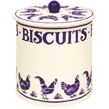 Image of Emma Bridgewater Blue Hens Biscuit Barrel Storage Tin Canister BLH2965