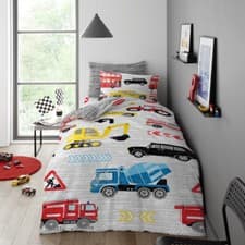 Image of Single Duvet Cover With Pillowcase Kids Boys Girls Children Polycotton Bedding
