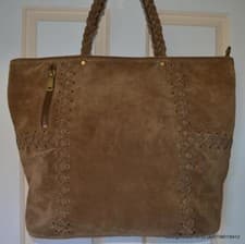 Image of BNWT All Saints Estate Laced Tote/Shopping Bag £348 Tan/Date Suede