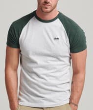Image of Superdry Mens Vintage Baseball T-Shirt Glacier Grey