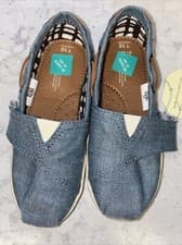 Image of TOMS Infants Shoes Size 10 EU 28 Blue Plimsoles  New Flats 