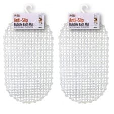 Image of 2x Non-Slip Bath Shower Mat - Waterproof Bathroom Toilet Bubble Mat 35x50cm