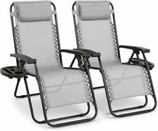 Image of Zero Gravity Chairs | Set of 2 | Folding Reclining Garden Loungers