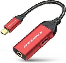Image of USB C to 3.5 mm Jack Adapter, 24bit Hi-Res Sound Type C to Audio Connector UK