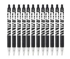 Image of Zebra Pen Z Grip Black Pens Ballpoint, Smooth & Funky Pens With Pocket Clip 12pk