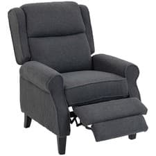 Image of HOMCOM Recliner Armchair, Fabric Recliner Chair, Charcoal Grey