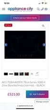 Image of AEG TO84IA00FB 78cm Series 5000 4 Zone Bevelled Induction Hob – BLACK