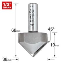 Image of Brand New Trend 10/11X1/2TC Chamfer V groove cutter 45 degrees