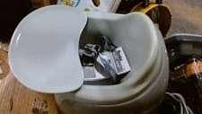 Image of New - Bumbo 3-in-1 Non Slip Multi Booster Chair, Beige/Cool Grey