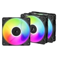 Image of ARCTIC P12 Pro ARGB 120mm PWM Reverse Blade Case Fan – 3000 RPM, Black, 3-Pack