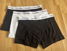 Image of Calvin Klein Boxers Briefs 95% COTTON 3-Pack Trunks 1 X WHITE 2 X BLACK CK :XL