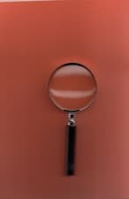 Image of 2 INCH DIAMETER MAGNIFYING GLASS,METAL WITH GLASS LENS X 2-3 MAGNIFICATION.